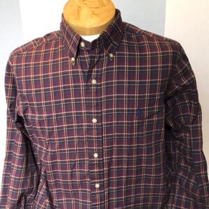 Polo by Ralph Lauren Blue and Red Casual Button Down Shirt